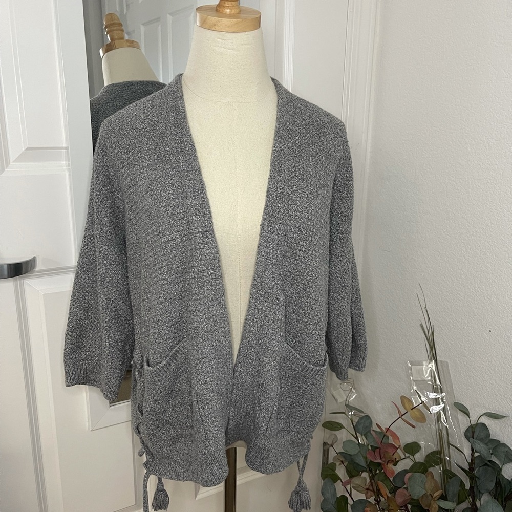 Madewell | Gray Side Laced-Up Cardigan | XXS
